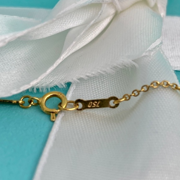 Tiffany & Co Elsa Peretti Open Heart necklace 16” 18k 16mm EXCELLENT MSRP $1975 - Picture 7 of 9